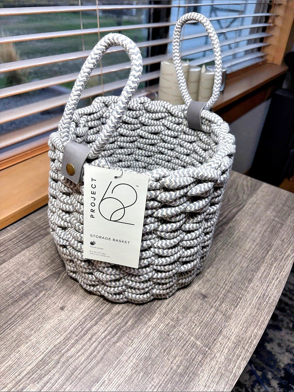 Project 62 Handcrafted Storage Basket Gray & White